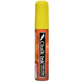 Chalk Ink Bold Wet Wipe Marker, 15 mm, Smiley Face Yellow