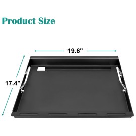 Full-Size Griddle Inserts for Weber Spirit 200 Series, Flat Top Grill Griddle for Weber GS4 Spirit I & II E-210 E-220 S-210 S-220 Gas Grill, Rectangular Griddle Replace for 7637 Grate