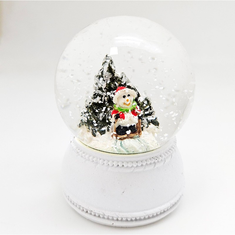 3 cute mini snow globes winter and Christmas, silver grey