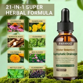 Lymphatic Drainage Drops, Water Detox, Water Balance Support, Lymphatic Drainage Supplement Promotes The Efficient Drainage of The Lymphatic System to Promote Overall Health, 60ml