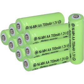 Zsolarigt AA 700mAh 1.2V Rechargeable Solar Batteries, NiMh 700mAh Double A 1.2 Volt Batteries Rechargeable for Outdoor Solar Garden Lawn Lamps Light, Hummingbird Lights(10 Packs)