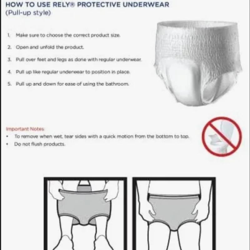 Rely Maximum Pull On Adult Absorbent Underwear, X-Large, 25 Count