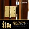 Embassy Door Hinge Solid Brass - 3 x 3 Inch,
