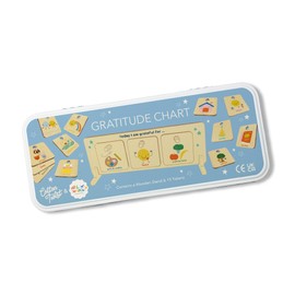 COTTON TWIST Gratitude Chart for Kids - Wooden Reflection and Thankfulness Board - Mindfulness Display with Tokens - Emotional Wellbeing Activity for Home, Classroom or Therapy Use - 15 Pieces