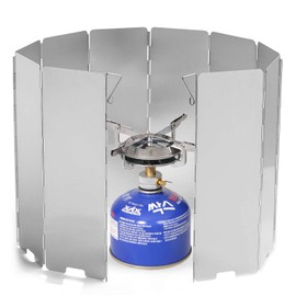 Camping Stove Windscreen ，portable Folding Stove Windshield , Camping windscreen for alcohol stove,gas stove,Light weight for Hiking, Backpacking, Camping(10 Plates).