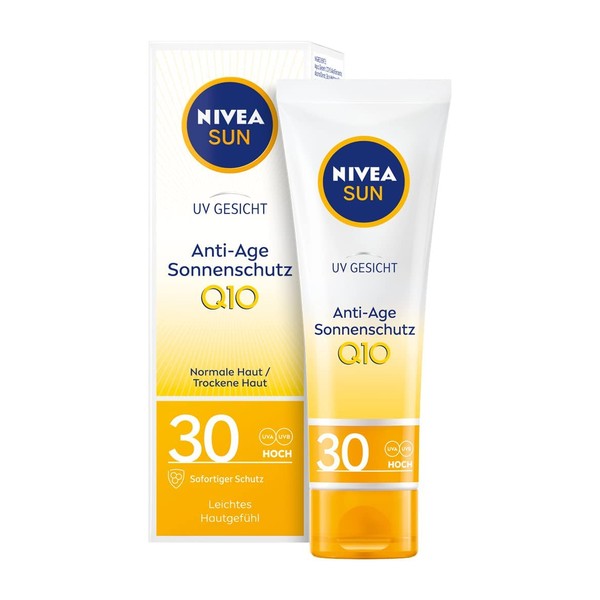 NIVEA SUN UV face sun cream in a pack of 1 (1 x 50 ml), anti-aging & anti-pigment spots sun protection, light face cream with SPF 30