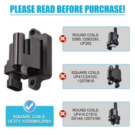 MAS Set of 8 Square Ignition Coil Pack UF271 &OEM ACDelco 6 Platinum Spark Plugs& 8.5mm Wires Compatible with Chevy Silverado Suburban Tahoe H2 GMC Yukon Sierra Envoy Replacement for 52-1618 5C1083