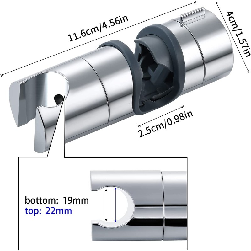 Joyoldelf 19-25MM Adjustable ABS Replacement Hand Shower Rail Head Slider