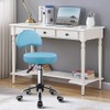 KKTONER Rolling Stool with Mid Back Height Adjustable Chair PU