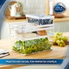CARE + PROTECT Smart Food Container, Perfectly Stackable, Fridge Organiser,