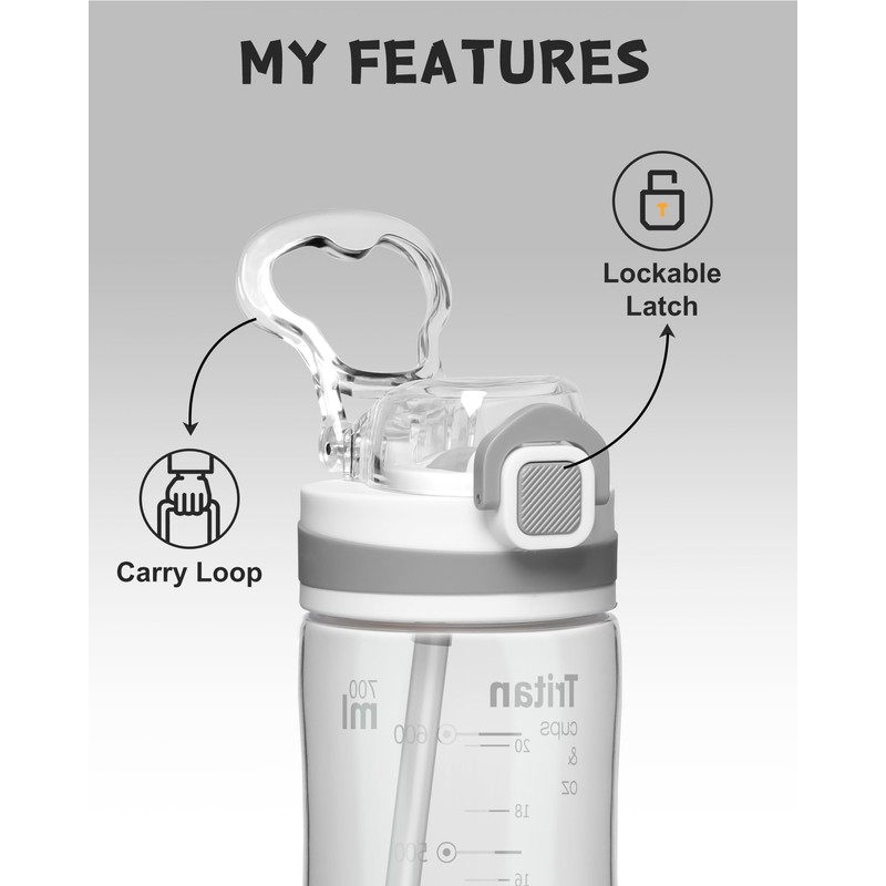 Opard 700 ml/1000 ml Water Bottle with Straw Cap, Dishwasher