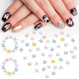 SmallCat Aurora Butterfly Nail Charm for Nail Art for Women for DIY Craft, Wedding -10 Colors