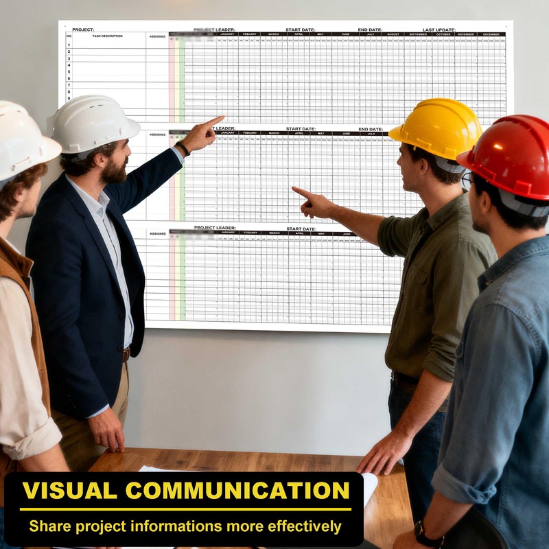Dry Erase Visual Project Gantt Chart,36“x45”