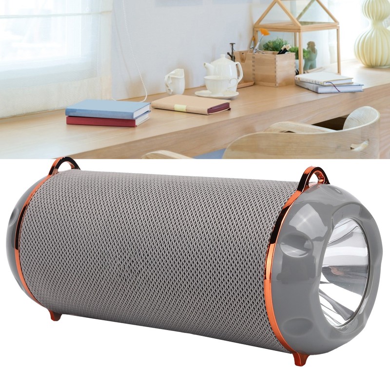 Bluetooth 5.0 Speaker Portable Flashlight Column TWS HiFi Stereo FM