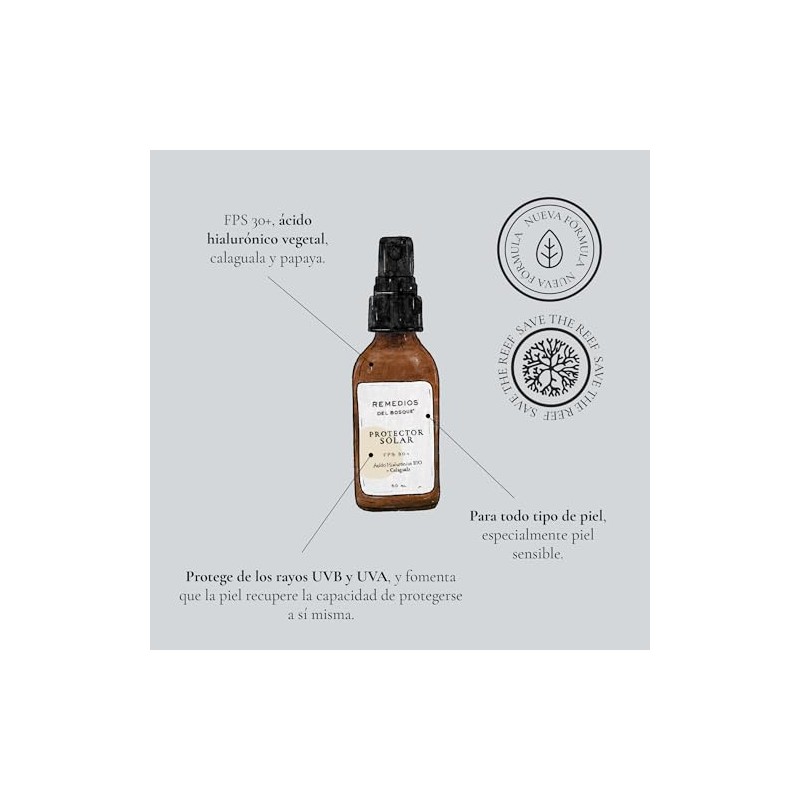 Remedios del Bosque Protector Solar Facial FPS30 Face Sunscreen SPF30