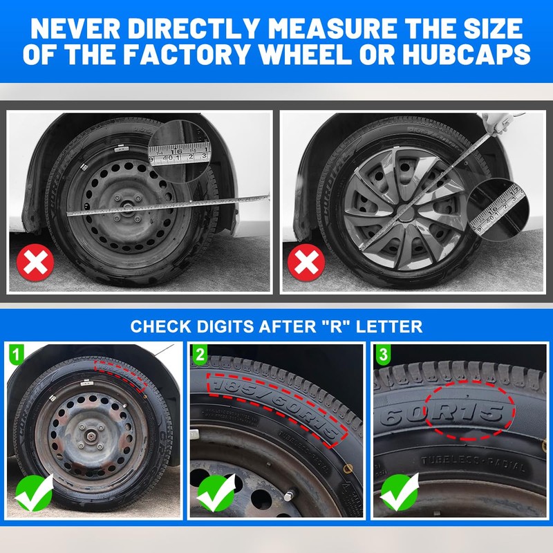 17 Inch Hubcaps Wheel Covers, Universal Hub Caps Set of