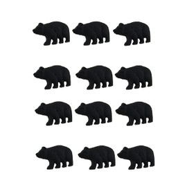 12-Piece Set of Matte Black Forest Bear Cast Iron Furniture Drawer Pulls or Cabinet Knobs - Perfect for Western, Wildlife, Cabin and Lodge-Themed Decor