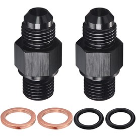 2 Packs 6AN Male Flare to 1/4" NPSM Transmission Cooler Adapter Fitting, 6An Fitting, AN6 Transmission Fitting Fits 200-4R, 700R4, TH350, TH400, 4L60E, TR6060, AOD 4R100, 4R70W, C5 Aluminum Black