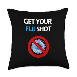 Get Your Flu Shot Vaccination Nurse & Drug Store Throw Pillow
