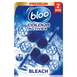 Bloo Colour Active Toilet Rim Block, Bleach, Twin Pack, 2 x 50g