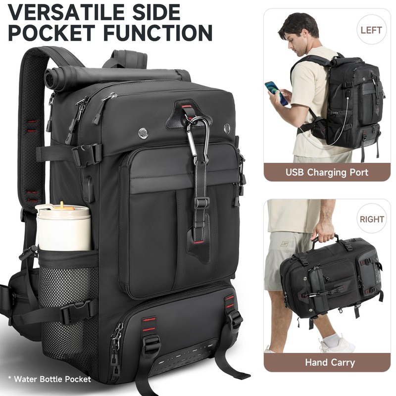 SWICKY Travel Backpack for Men, 50L Carry On Flight Approved