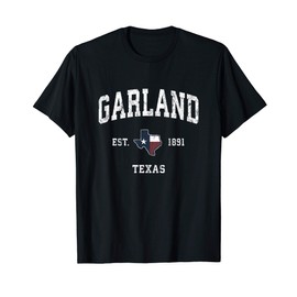 Garland Texas TX Vintage State Flag Sports Design T-Shirt