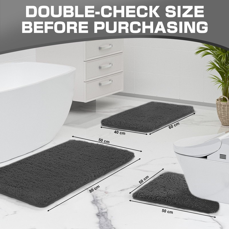 wyewye Microfibre Bath Mat 50 x 80 cm, 2cm Super