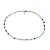 AeraVida Vibrant Multicolor Stones 925 Sterling Silver Stretchable Elastic Bracelet