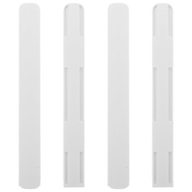 Veemoon 4pcs Plastic Drawer Bottom Rail Full Extension Drawer Slides Storage Box Bottom Rail Self Adhesive Drawer Slides White Rail Kit Home DIY Storage Accessories