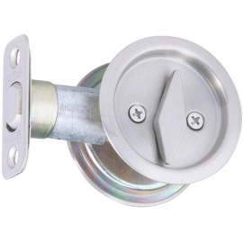 National (1)-Satin Nickel Privacy Round Sliding Pocket Door Handle Knob Pull N350363