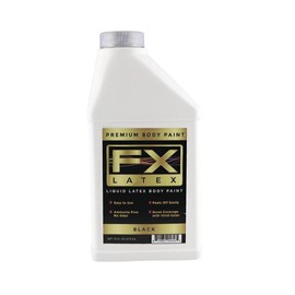 Liquid Latex - Face and Body Paint, Ammonia Free, Easy On and Off, Cosplay Makeup, Create Professional Monster, Zombie Arts 16 Oz (Black)