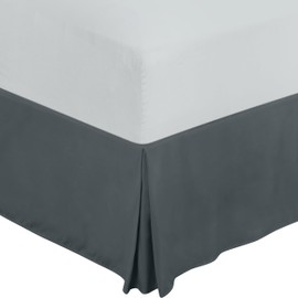 NY Threads - Queen Bed Skirt - Easy Fit - Soft Brushed Microfiber, 16 inches Drop - Simple Design, Machine Washable - Ideal for Hiding Under - Base Bed Skirt - Grey