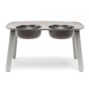 Messy Mutts Elevated Double Feeder with Stainless Bowls | Adjustable