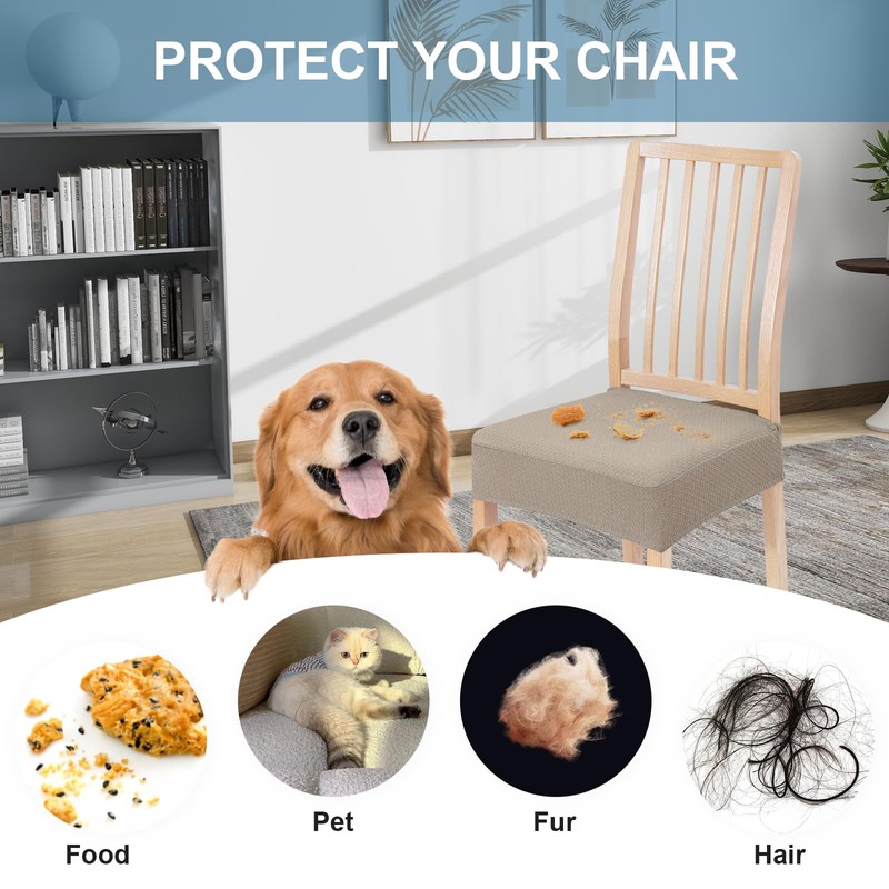 Smiry - Juego de 4 fundas elásticas de asiento jacquard
