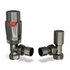 UK Radiators Thermostatic Radiator Valve (TRV) - 15mm Angled Lockshield