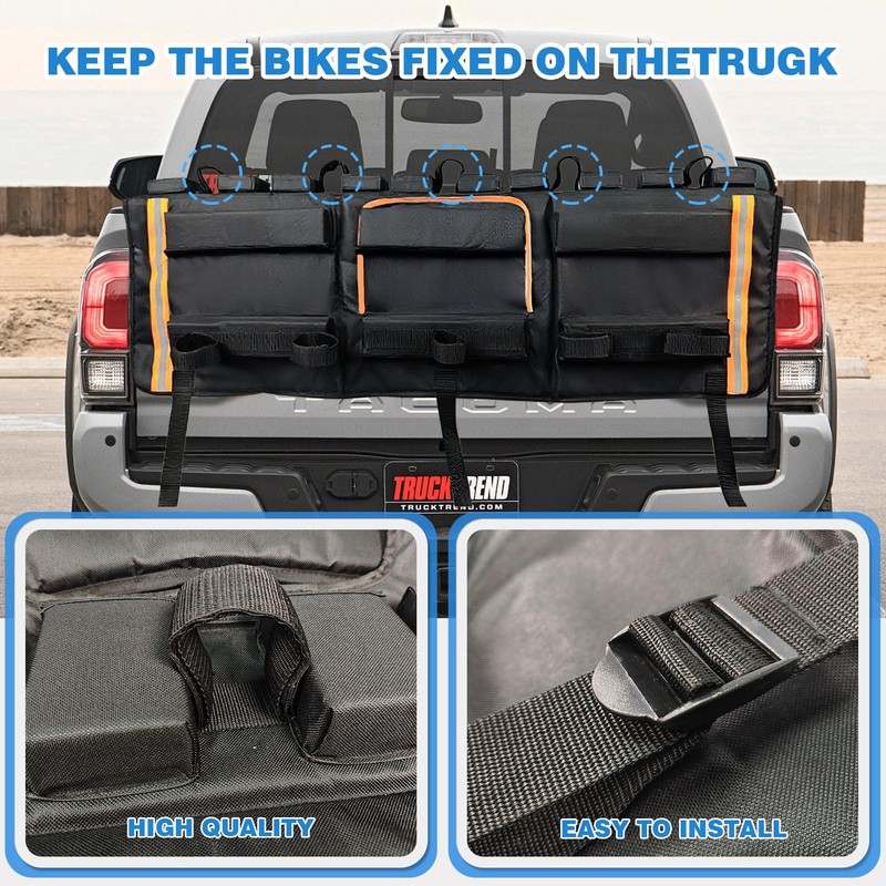 52" Truck Bike Tailgate Pad for 5 Bikes Bed Rack