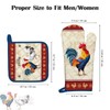 Arquiel Retro Rooster Oven Mitts and Pot Holders -100% Cotton,
