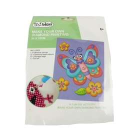 Pracht Creatives Hobby 6050-20031 Diamond Painting Set, Motiv Schmetterling, inkl. Zubehör, Größe ca. 20 x 16 cm, Bastelset zum Malen mit Glitzersteinchen für Kinder ab 5 Jahren