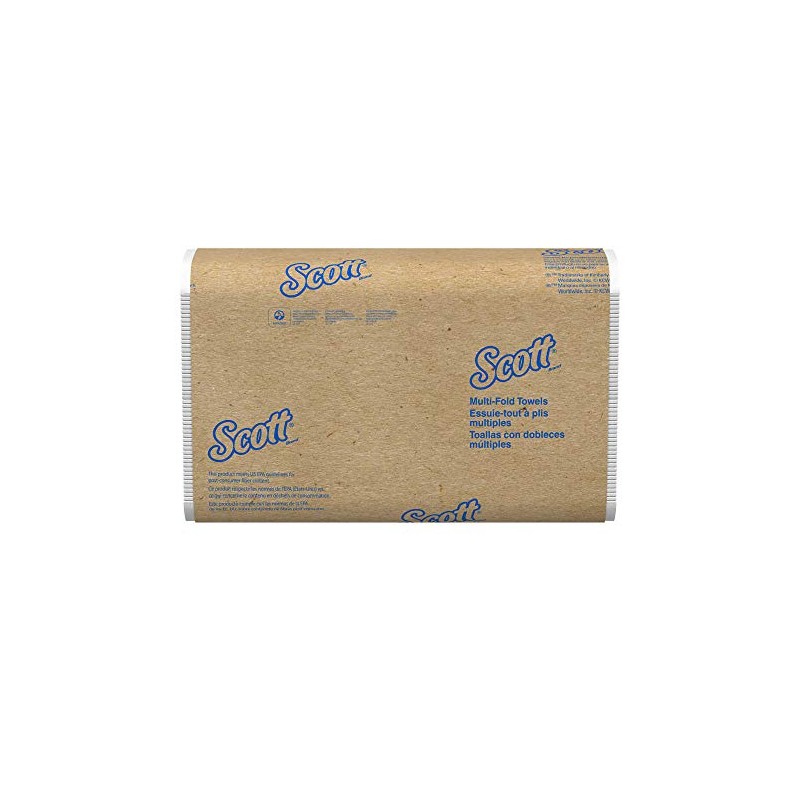 SCOTT 37490 Multi-Fold Towels, 8 x 9.4 in, (White 250
