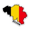 Squiddy Belgium Map with Flag - Vinyl Sticker Decal for Phone, Laptop, Water Bottle - 3"