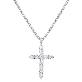 골드 여성 패션 크로스 목걸이 실버 쥬얼리 큐빅 십자 (WFJ8OZ1) Gold Women's Fashion Cross Necklace Silver Jewelry Cubic Cross (WFJ8OZ1)