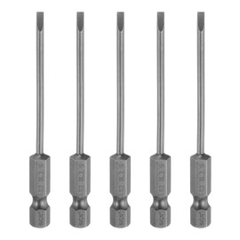 Sourcing Map 5pcs SL2.5 Magnetic Flat Head Screwdriver Bit Set, 2.5mm S2 Steel, 3" Long, Hex Shank, for Furniture Assembly, Mechanical Equipment, Car Repair