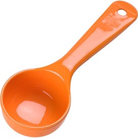 Carlisle 492524 Solid Short Handle Portion Control Spoon, 2.5 oz, Orange