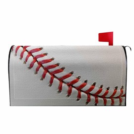 Numland Magnetic Mailbox Covers Polyester Oxford Cloth Anti-UV and Reusable Letterbox Cover 21×18 Inch,Baseball Ball Closeup