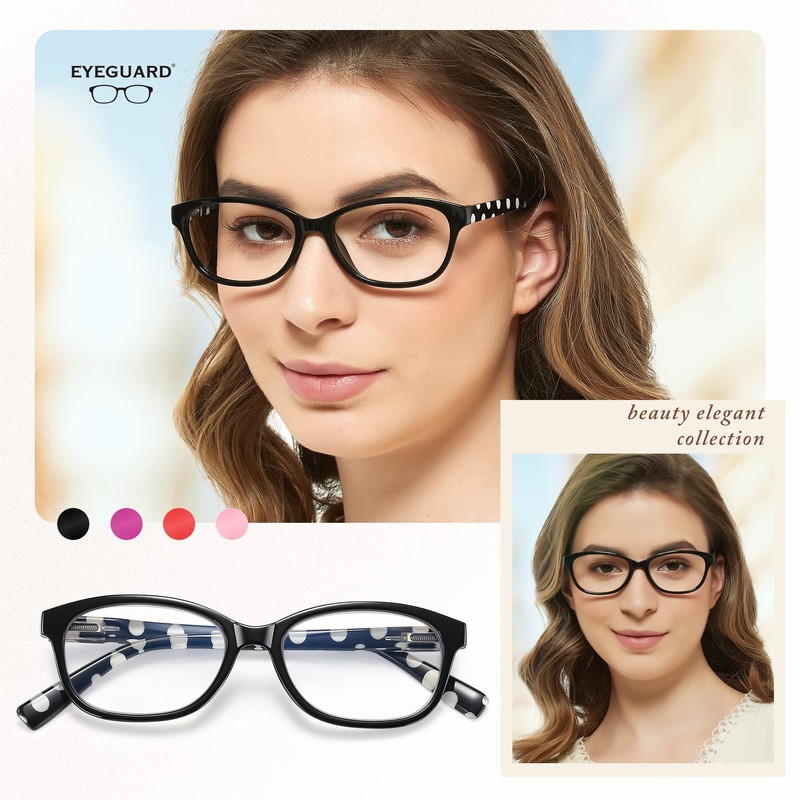 EYEGUARD Polka Dots Fashion Ladies Reading Glasses 4 Pairs Spring