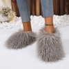 Unisex Fuzzy Faux Fur Slippers, Women's Fluffy Long Hair Sheep