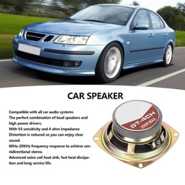 Car Coaxial Speaker, 4in 200W Full Stereo Loudspeaker for All Car Audio System, 4 Ohms Impedance 93dB Sensitivity, High Fidelity Sound, Heatsink Voice Coil