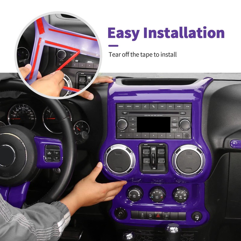 SQQP 10PCS Full Set Interior Trim Kit for 2011-2018 Jeep