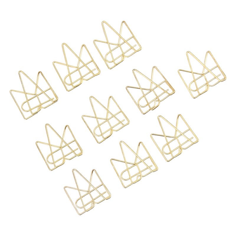 100PCS Metal Crown Paper Clips Multifunctional Rustproof Electroplating Process Prevent