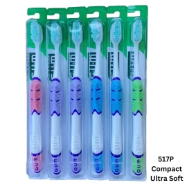 GUM 517P GUM Technique Sensitive Care Toothbrush, Compact Ultra Soft, 6-Pack